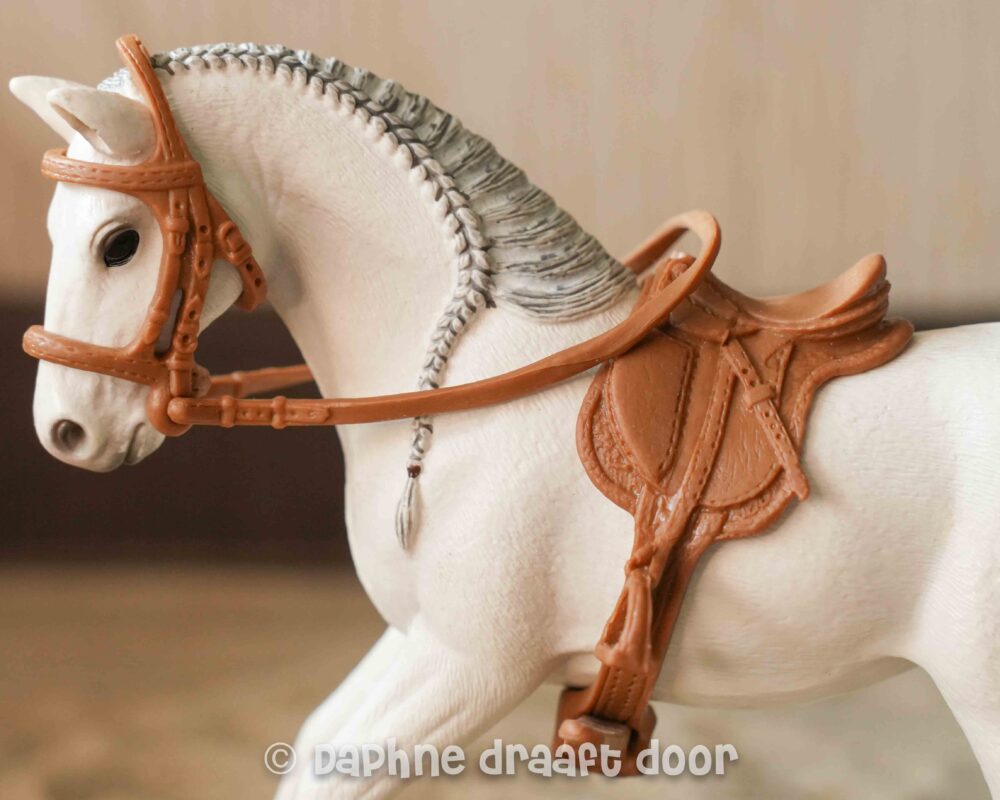 Schleich zadel en hoofdstel - bruin setje