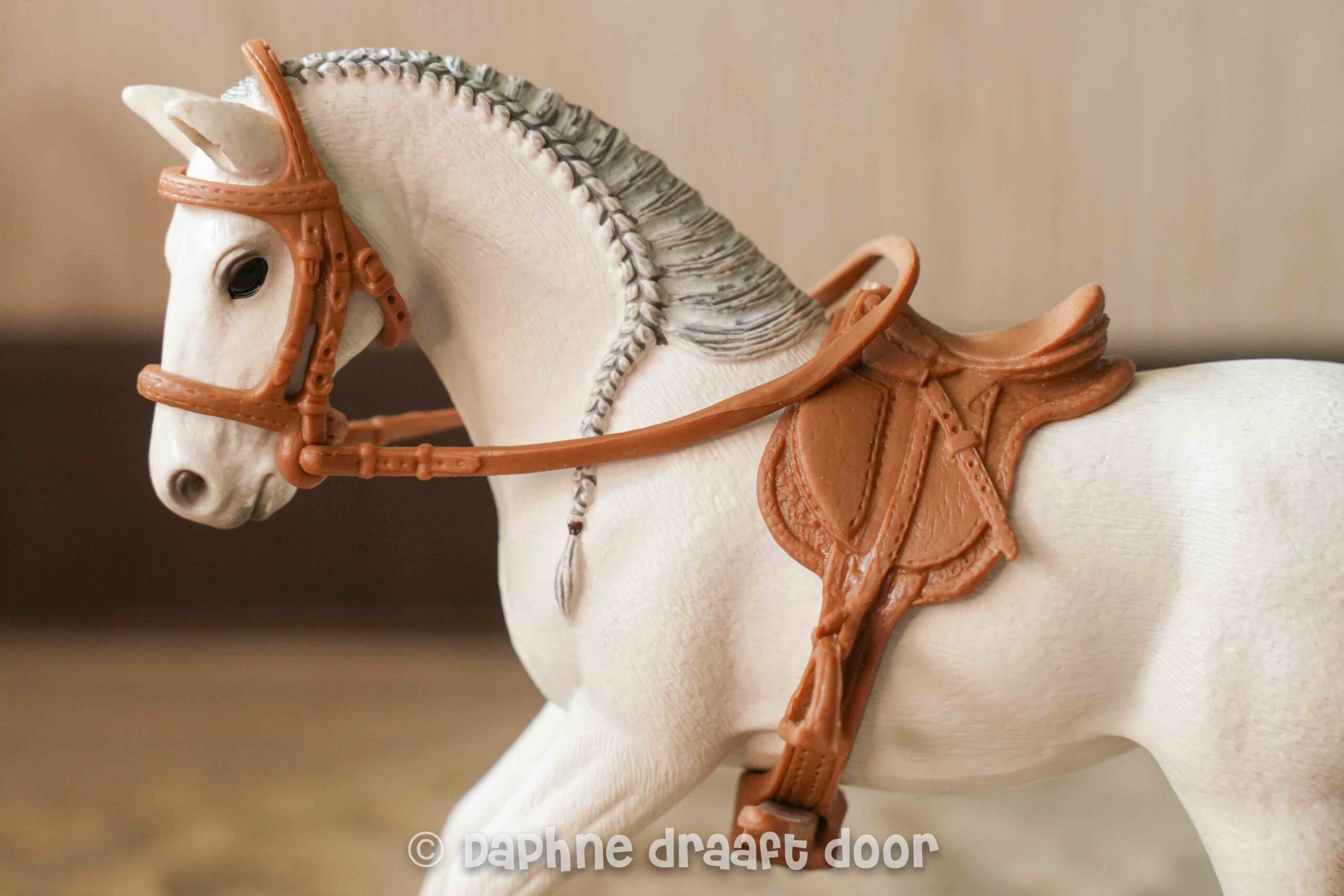 Schleich zadel en hoofdstel - bruin setje