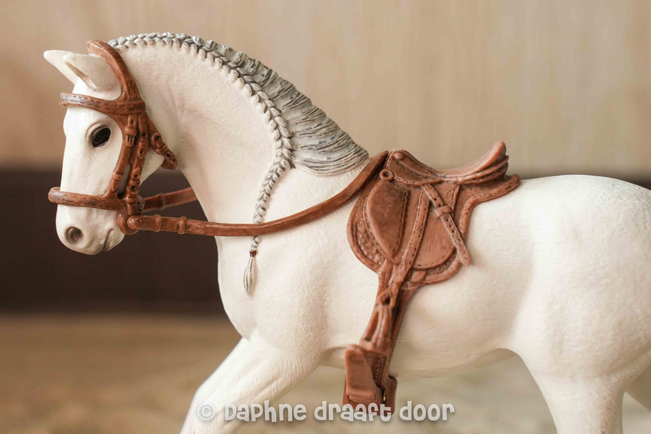 Schleich zadel en hoofdstel - donkerbruine set