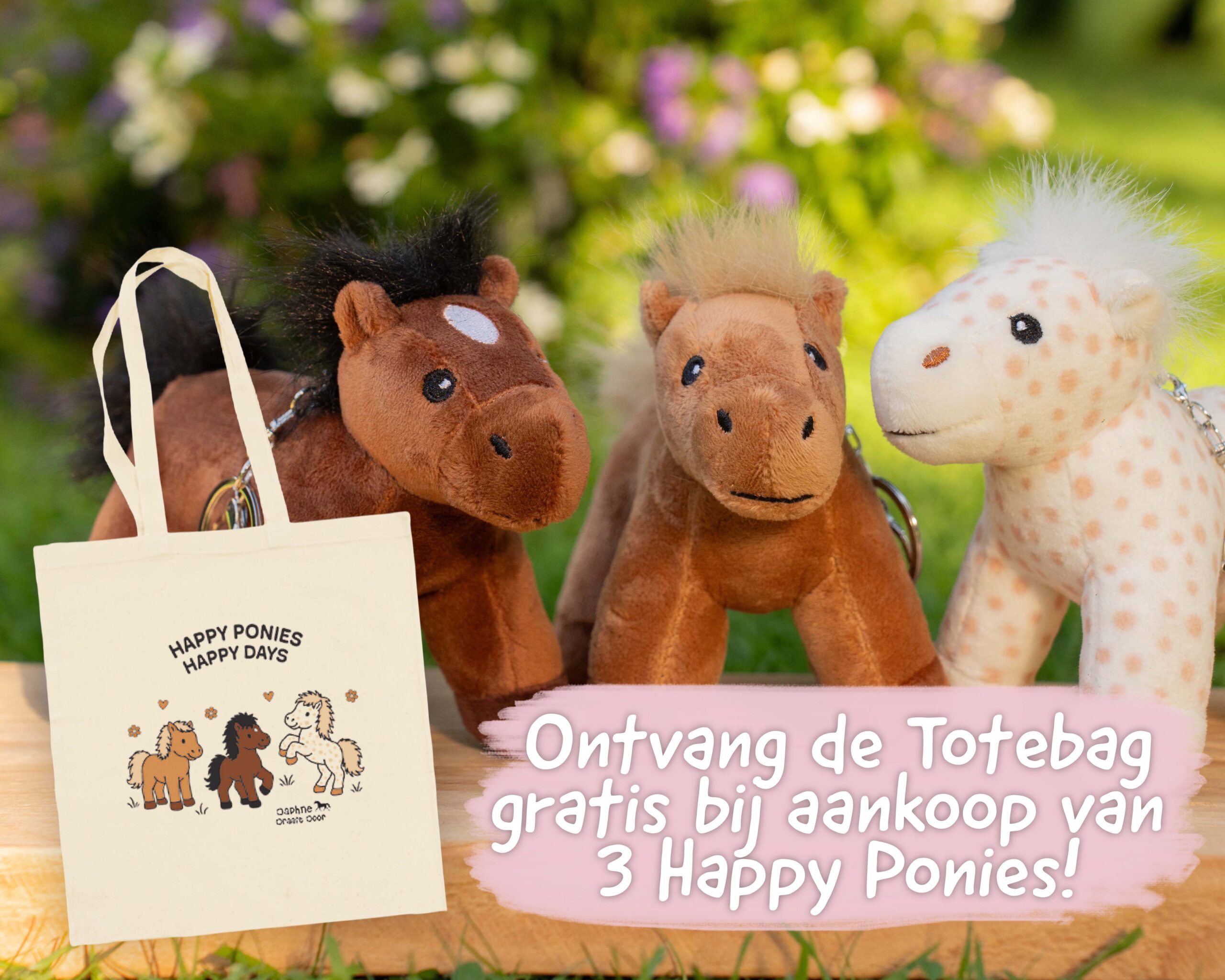 Totebag Happy Ponies - Afbeelding 2